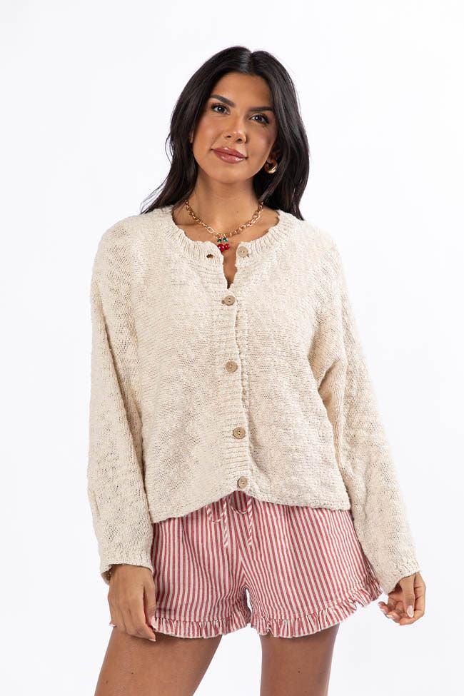 Afternoon Bliss Oatmeal Light Weight Cardigan SALE Product Image