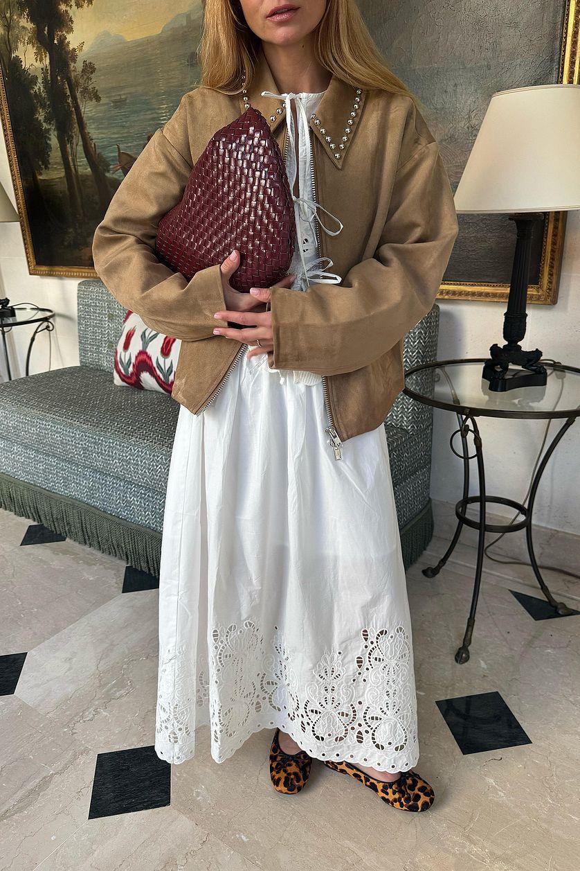 Broderie Anglaise Midi Skirt Product Image