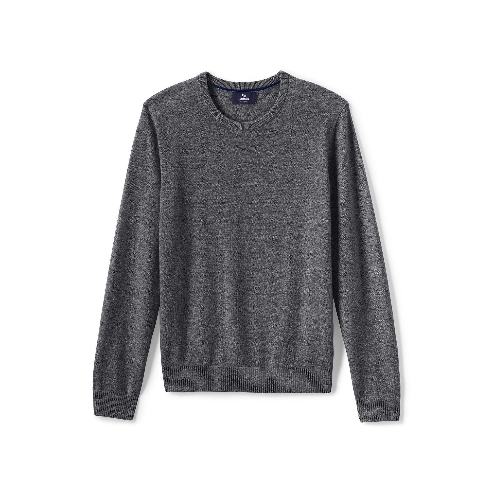 Men's Lands' End Fine-Gauge Cashmere Crewneck Sweater,  Product Image