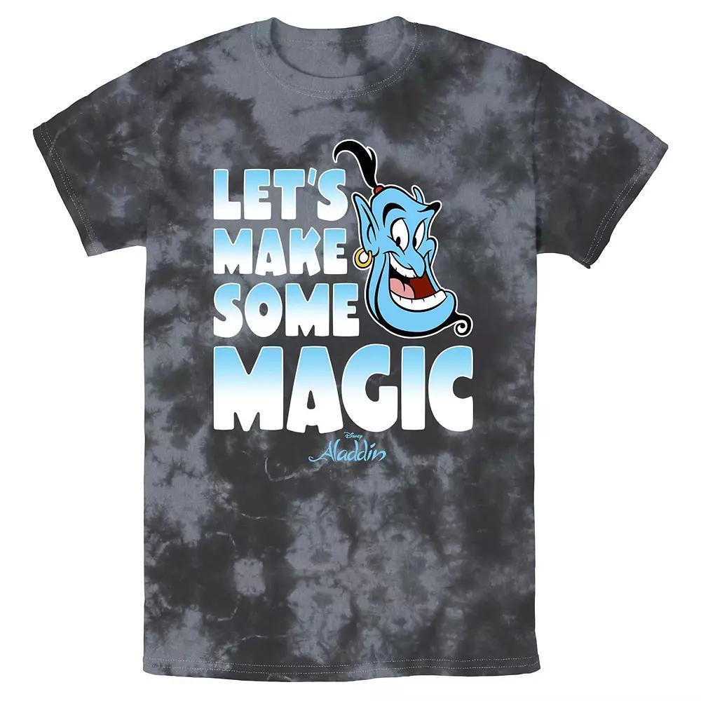 Men's Disney Aladdin Genie Let's Make Some Magic Bomabrd Wash Tee, Size: Small, Black Grey Product Image