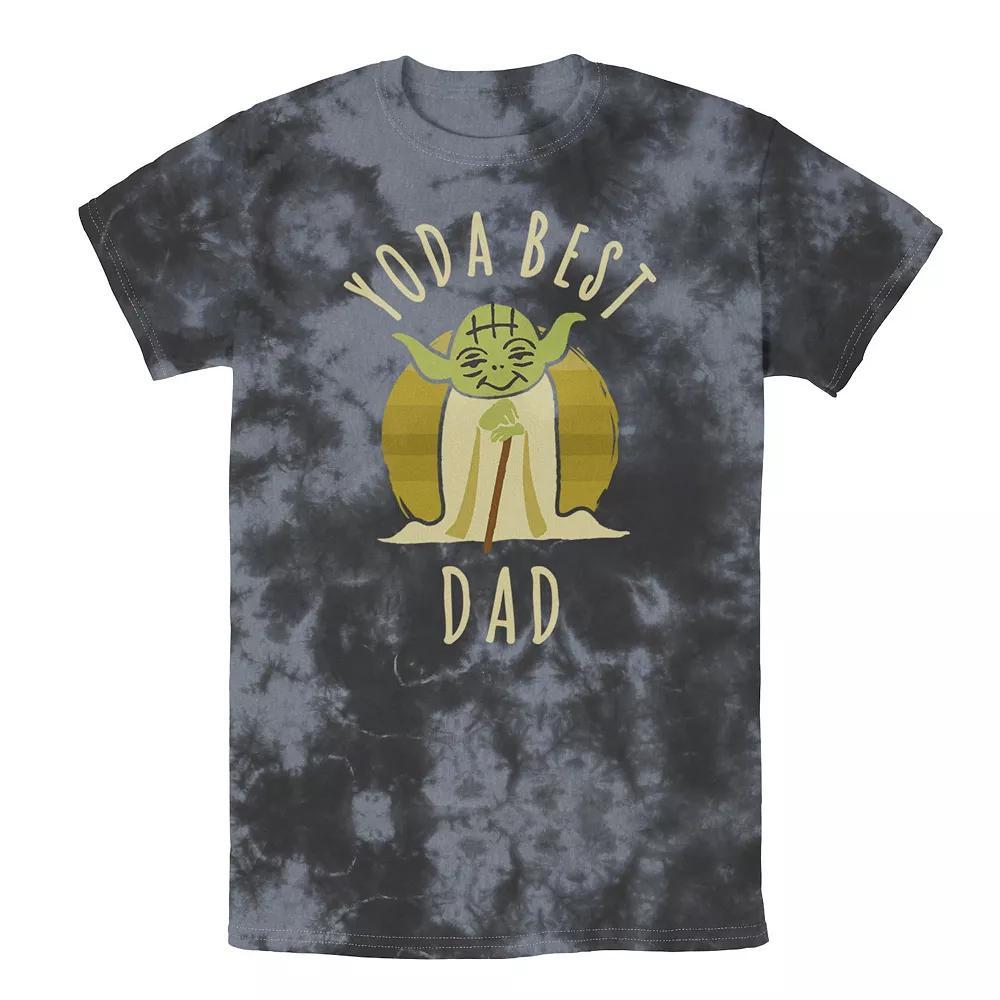 Men's Star Wars Yoda Best Dad Cartoon Yoda Tee, Boy's, Size: Medium, Black Grey Product Image