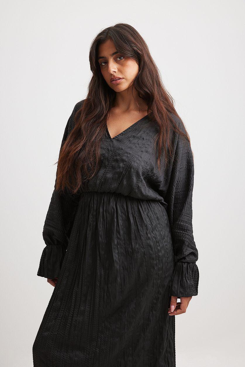 Draped Structured Midi Dress Product Image