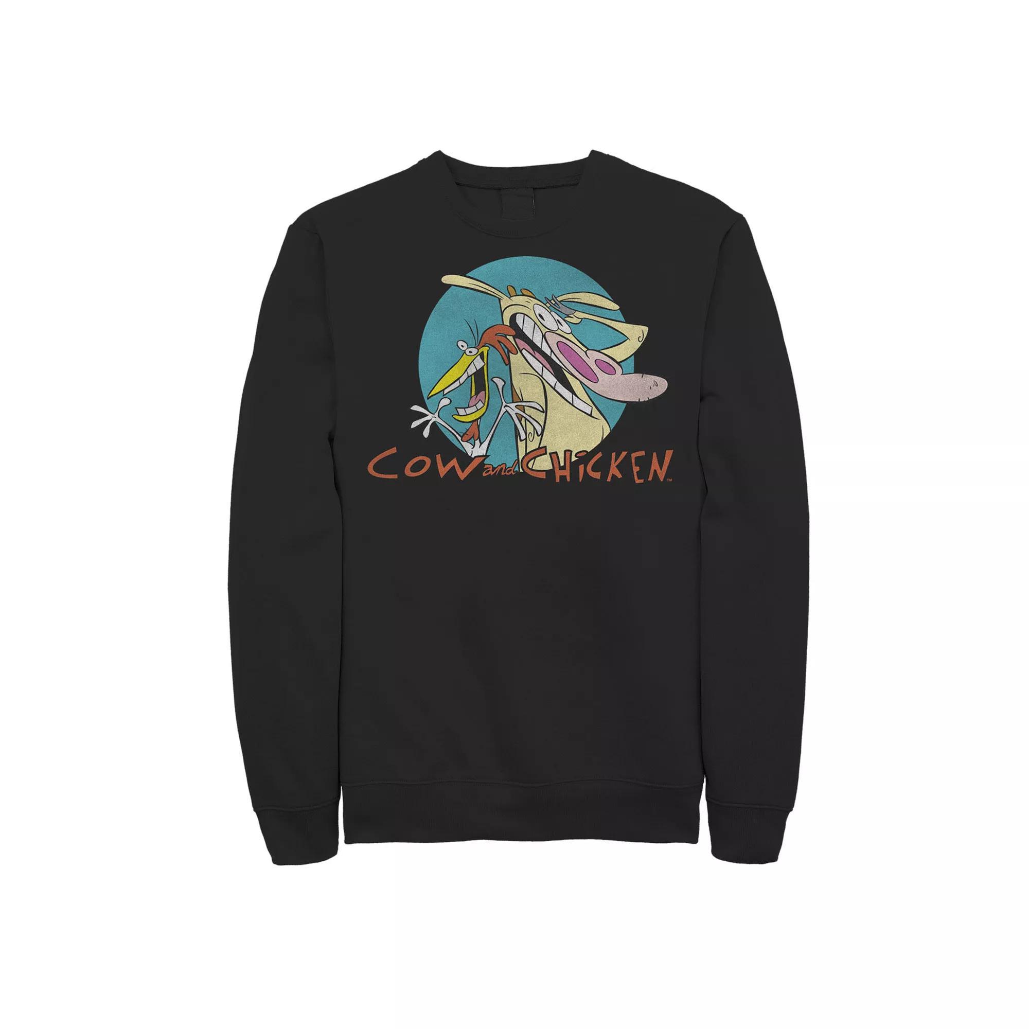 Men's Cartoon Network Cow & Chicken Logo Badge Sweatshirt,  Product Image