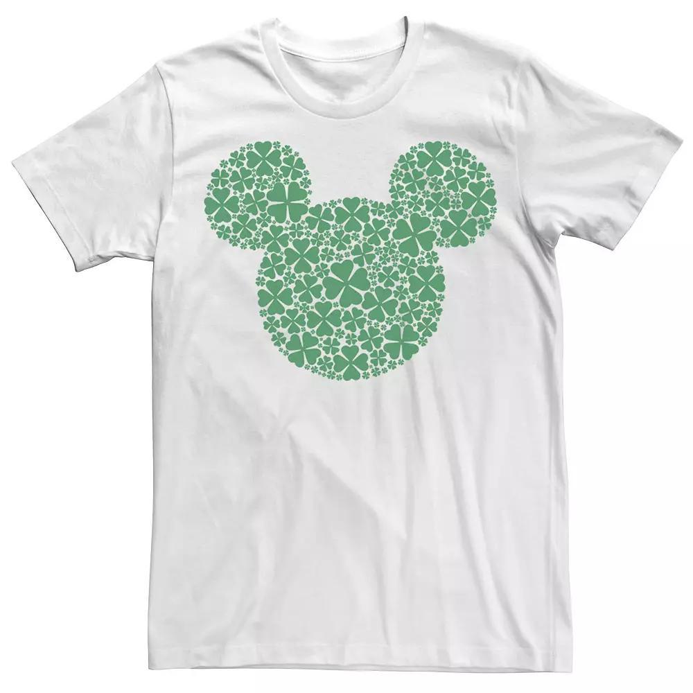 Disney's Mickey Mouse Big & Tall St. Patrick's Day Clovers Tee, Men's, Size: 4XL Tall, White Product Image