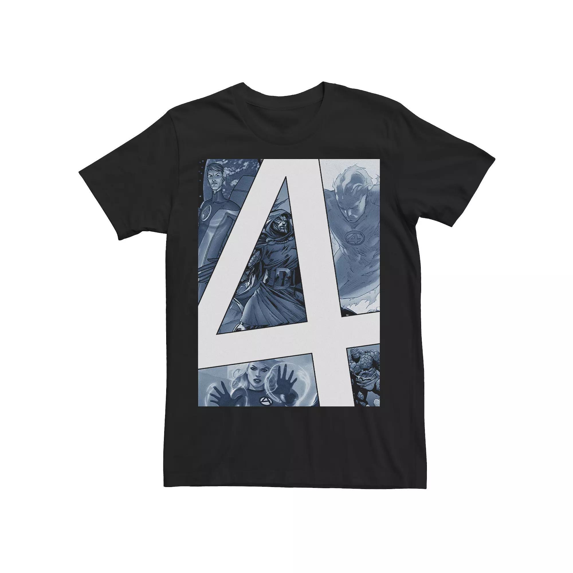 Men's Marvel Fantastic Four Slanted Numeral Center Logo Tee,  Product Image