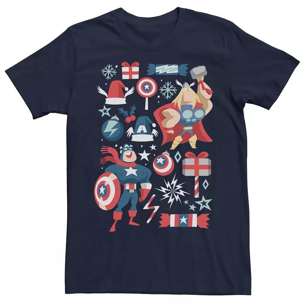 Men's Marvel Avengers Thor & Captain America Holiday Tee,  Product Image