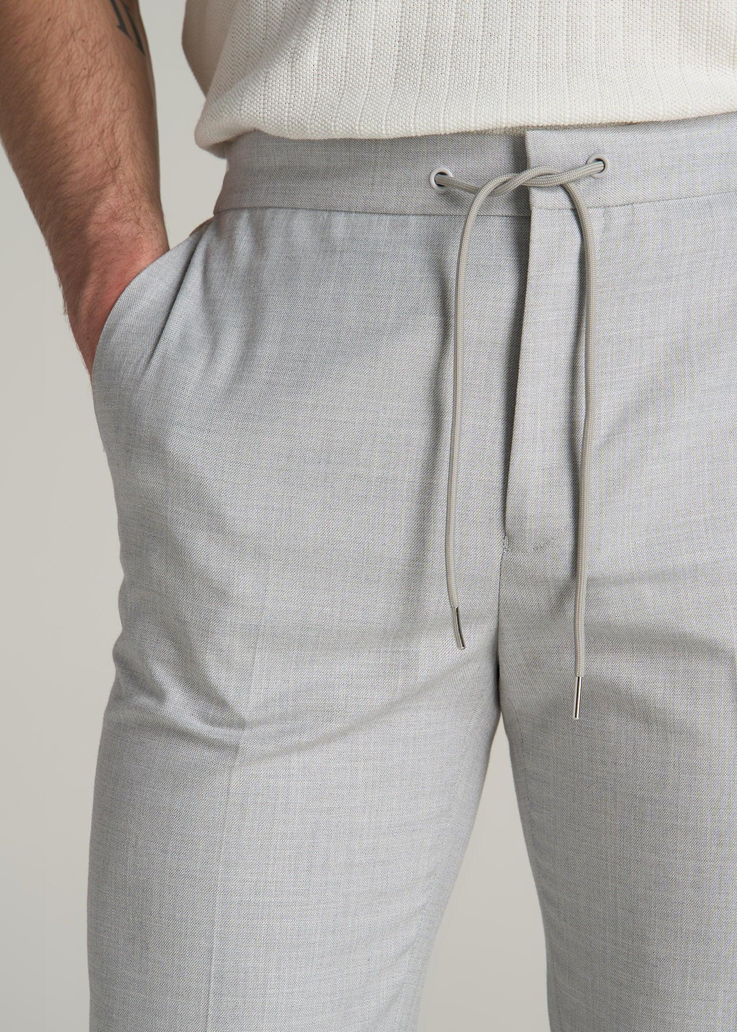 Jogger Dress Pants for Tall Men in Silver Grey Product Image