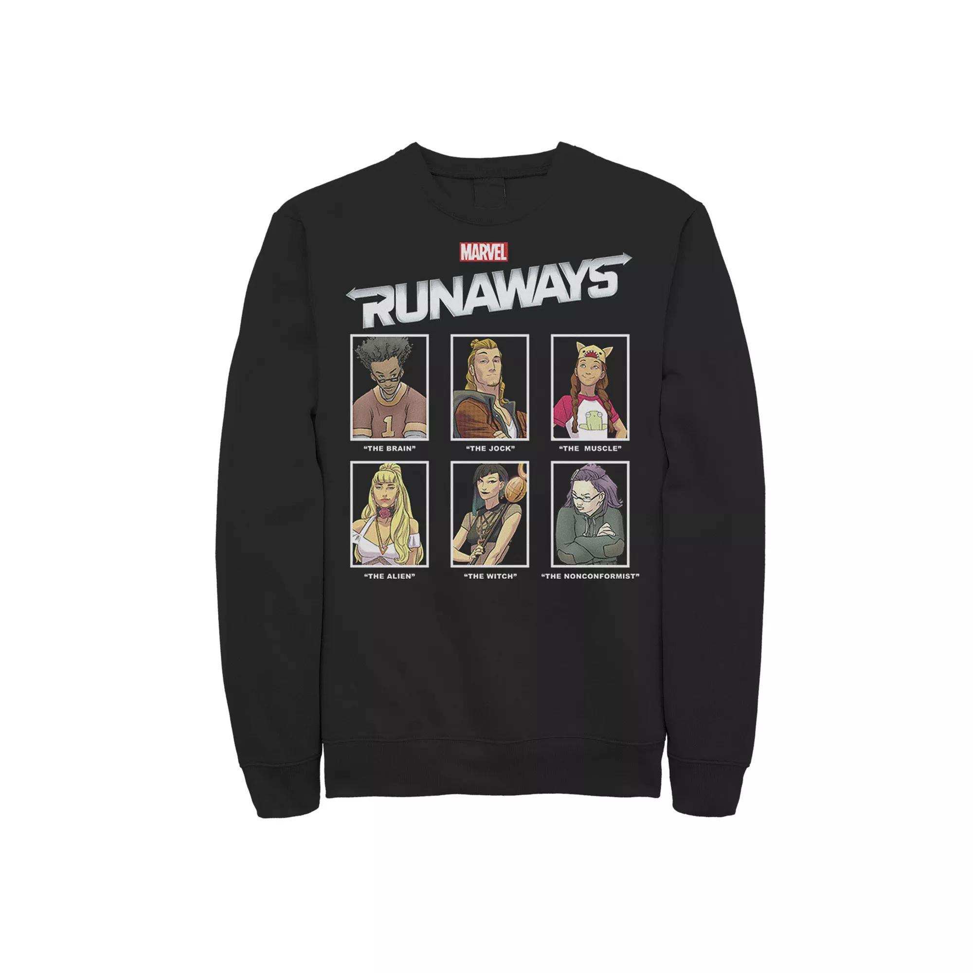 Men's Marvel Runaways Yearbook Photos Graphic Fleece Pullover,  Product Image