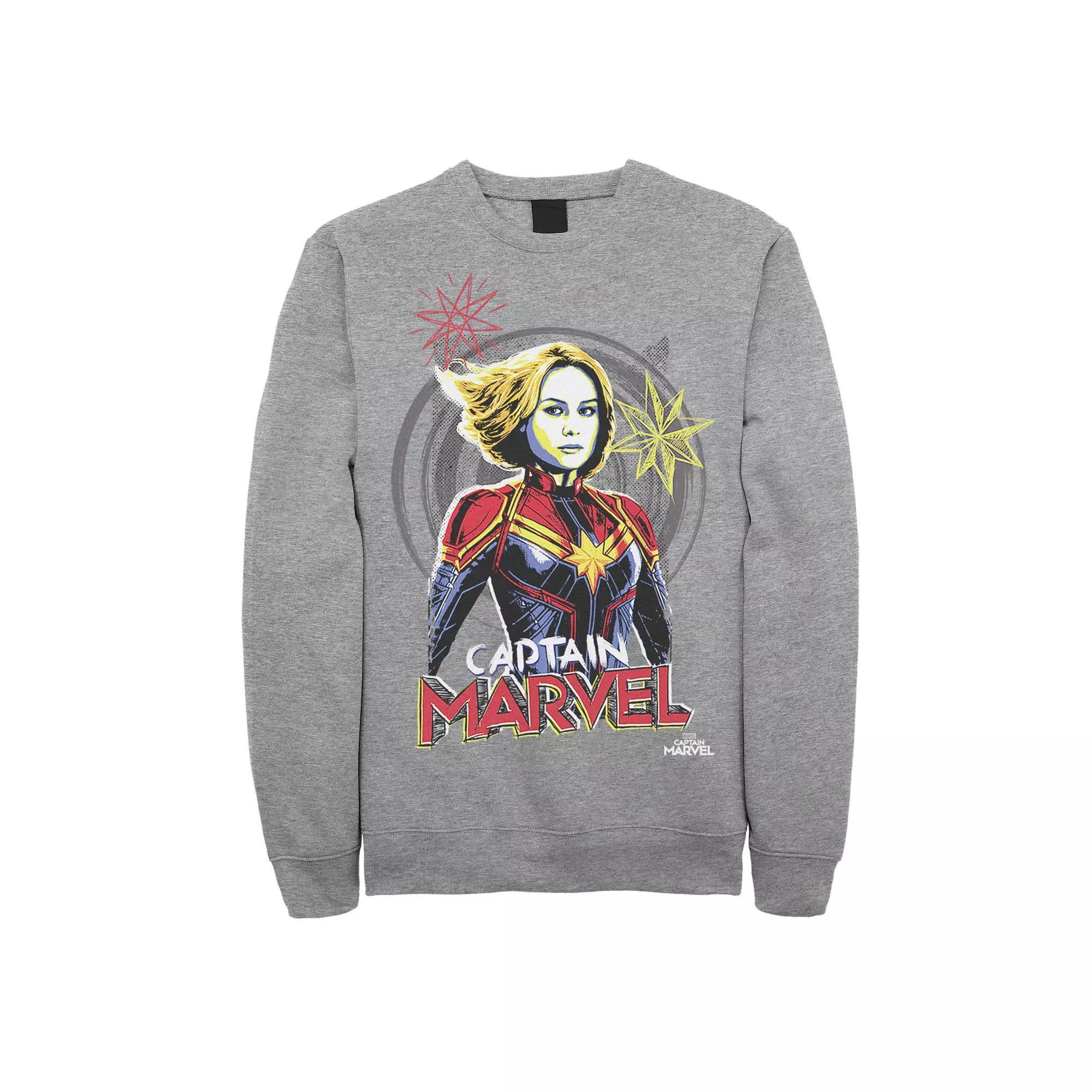 Men's Marvel Captain Marvel Sketch Portrait Fleece,  Product Image