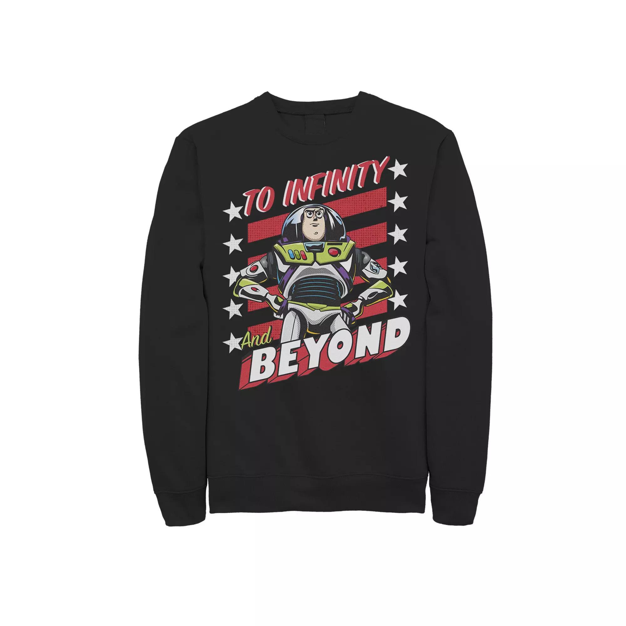 Disney / Pixar's Toy Story Buzz Lightyear Men's Infinity & Beyond Poster Sweatshirt, Size: Small, Black Product Image