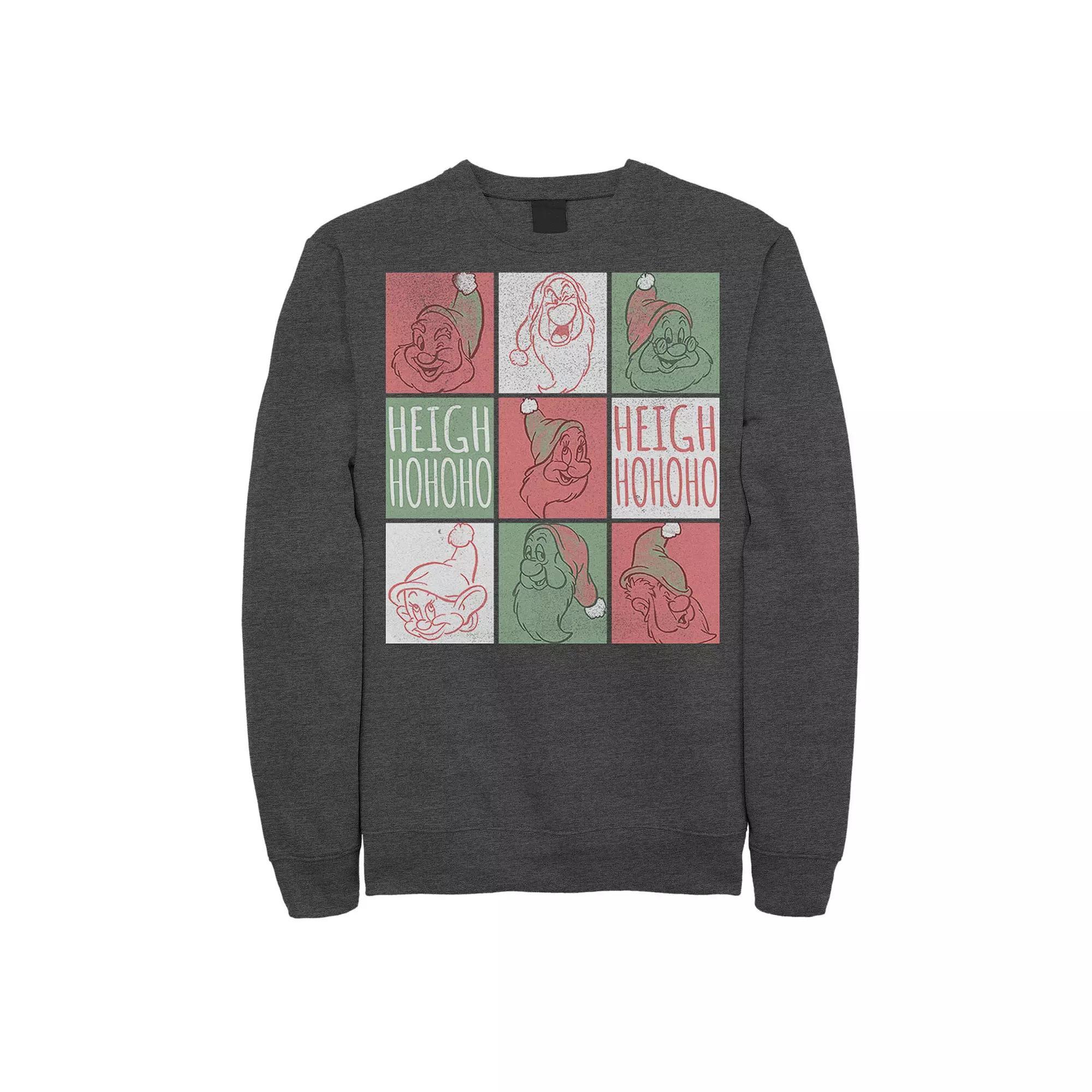 Mens Disney Snow White Dwarf Vintage Mashup Fleece Grey Heather Product Image