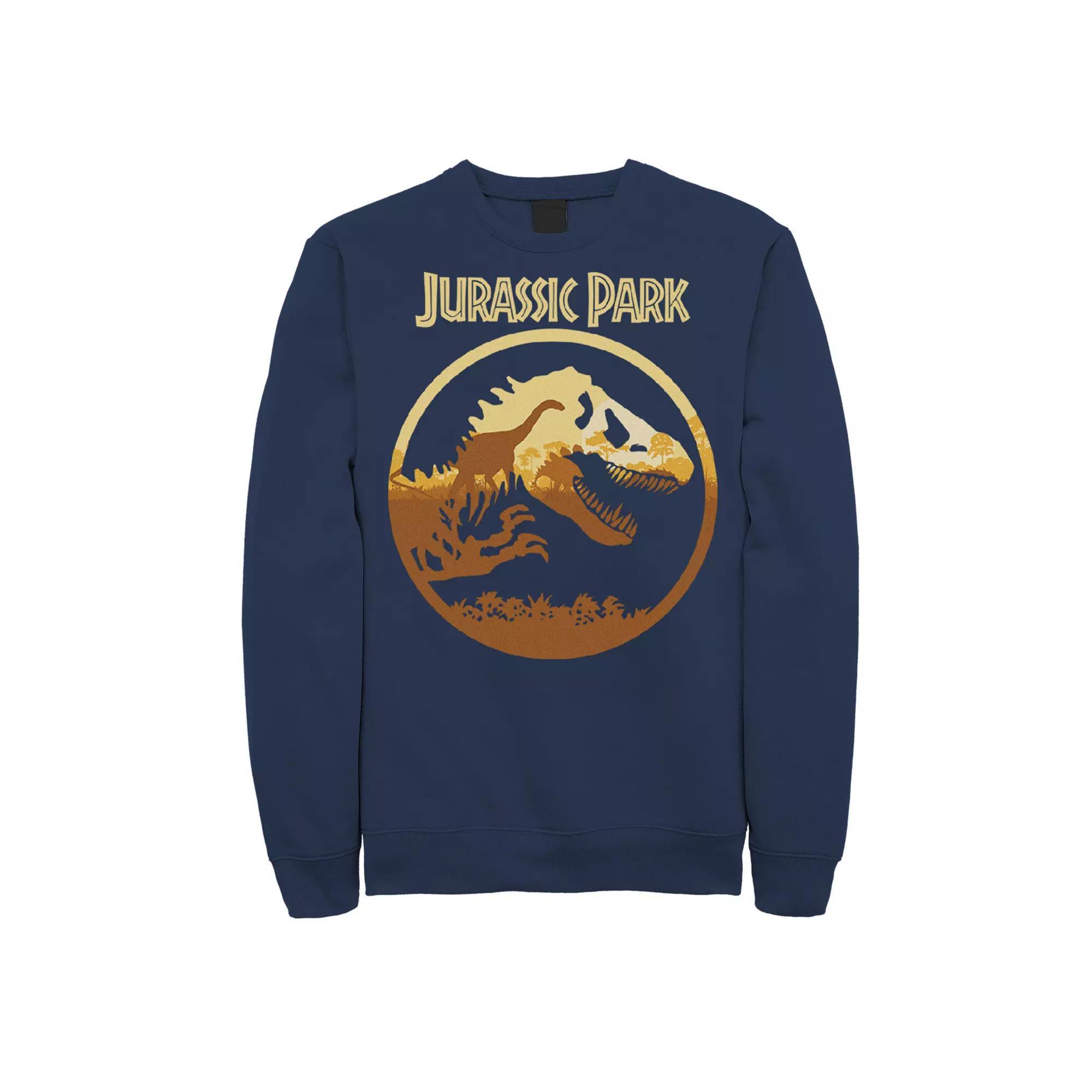 Men's Jurassic Park T-Rex Skeleton Sunset Sweatshirt, Size: Medium, Blue Product Image