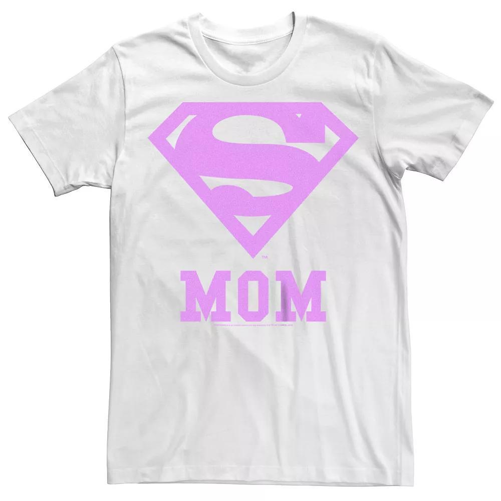 Women's Superman Pink Logo Mom Boyfriend Tee, Girl's, Size: Small, White Product Image