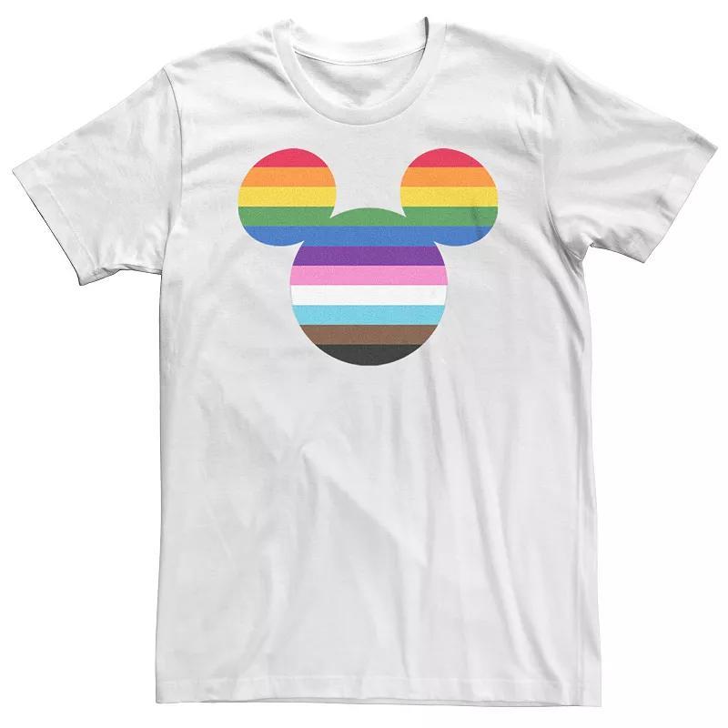 Disney's Mickey Mouse Big & Tall Pride Rainbow Filled Head Graphic Tee, Men's, Size: 4XL, White Product Image