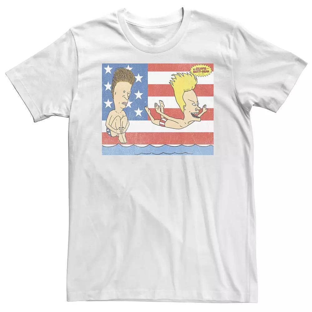 Big & Tall Beavis And Butt-Head Stars And Stripes Pool Day Tee, Men's,  Product Image