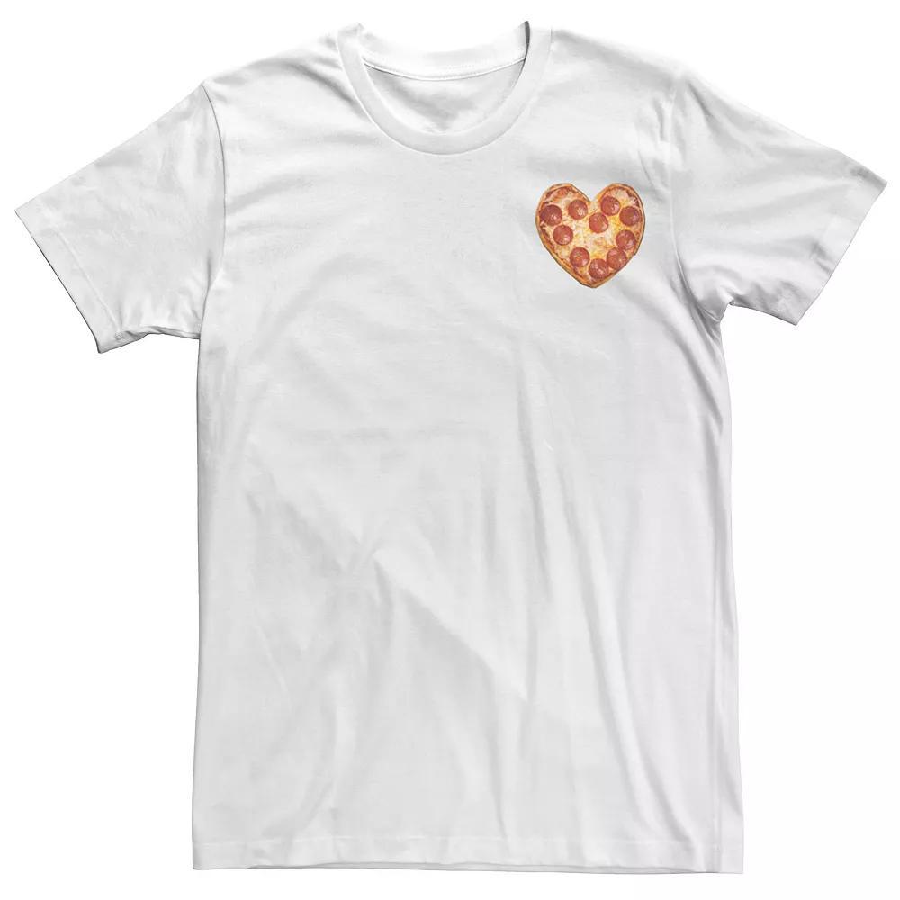 Men's Pizza Heart Funny Left Chest Graphic Tee,  Product Image