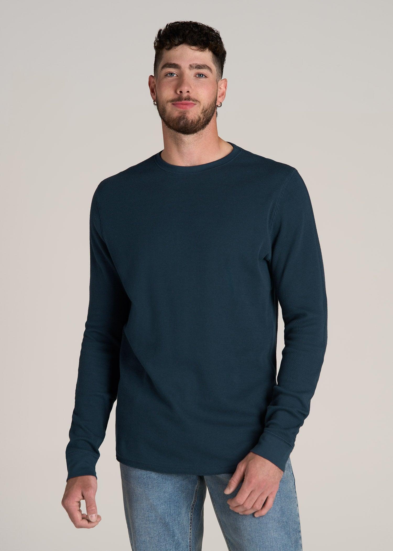 Double Honeycomb Thermal Crewneck for Tall Men in True Navy Male Product Image