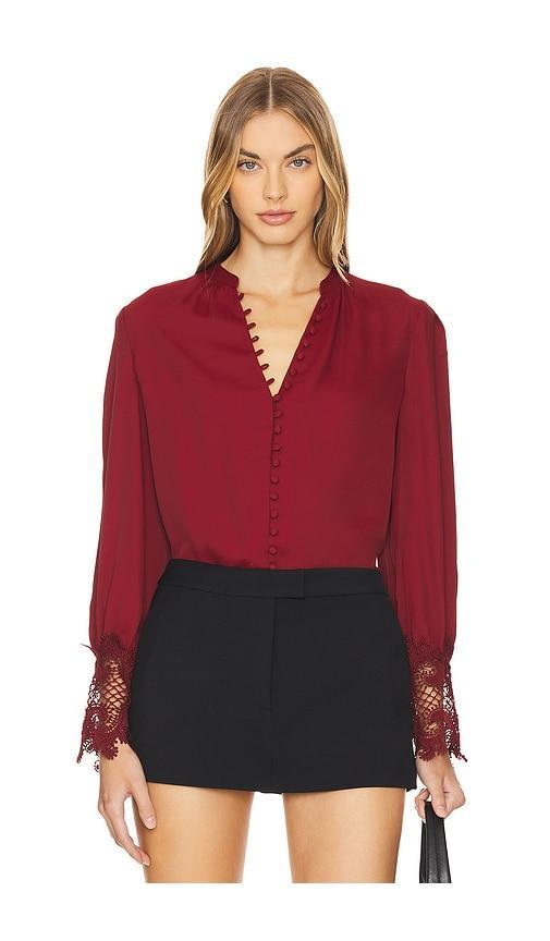 Ava Lace Cuff Blouse Product Image