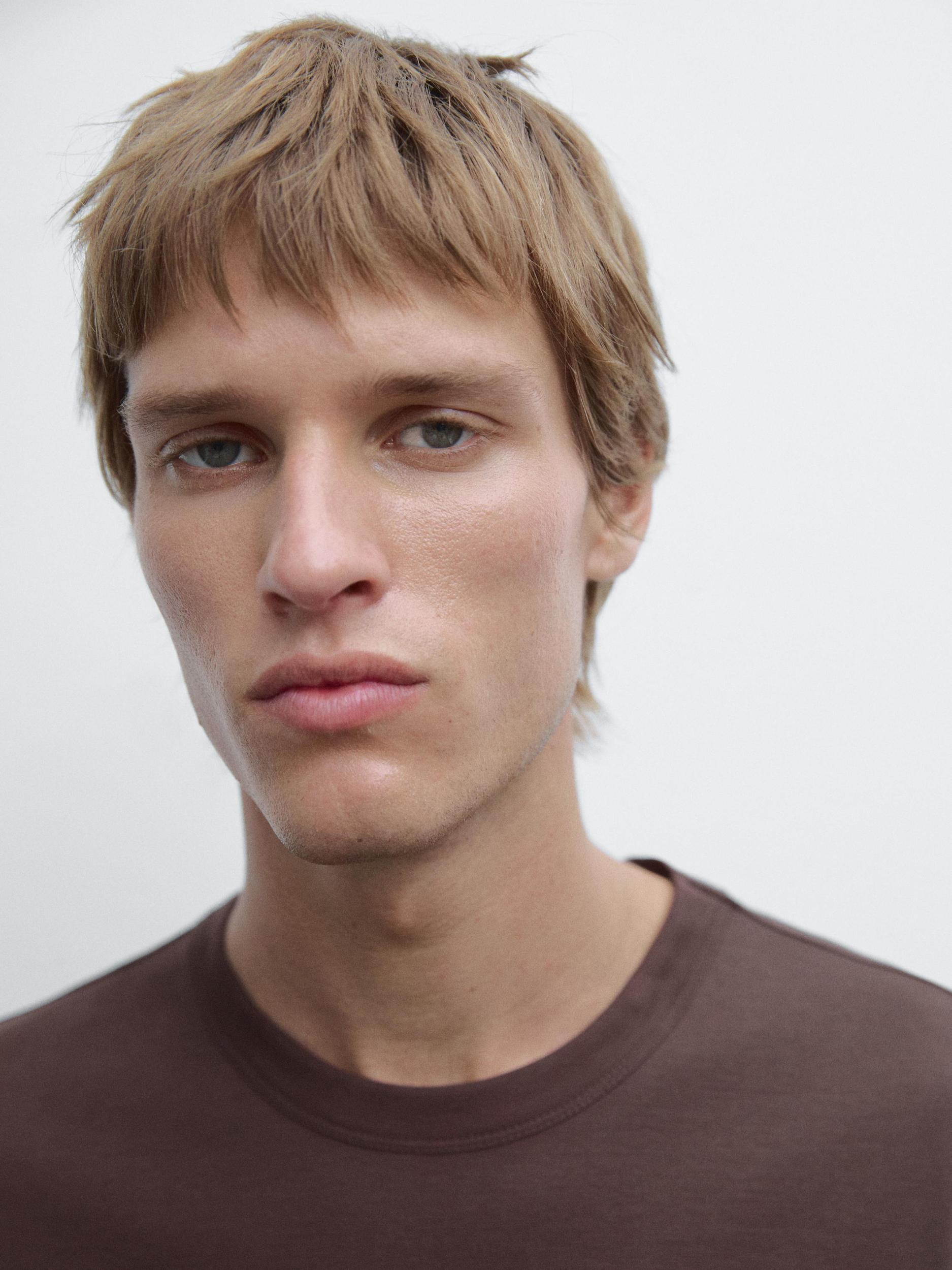 Short sleeve knit wool blend T-shirt Product Image