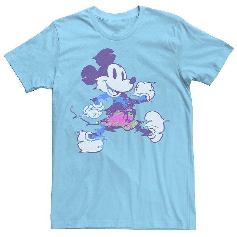 Disneys Mickey Mouse Wavy Neon Shorts Mens Tee Product Image