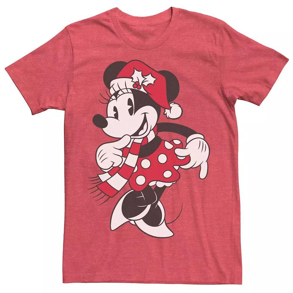 Disney's Minnie Mouse Men's Classic Christmas Portrait Tee, Size: XXL, Red Grey Product Image