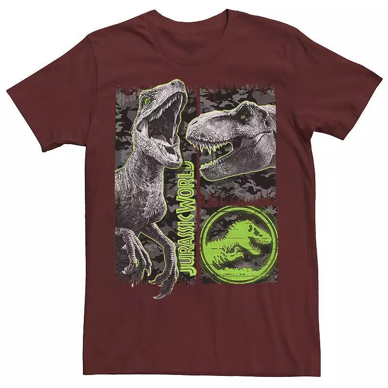 Men's Jurassic World Two Raptor T-Rex Camo Scratch Tee, Size: Small, Silver Product Image