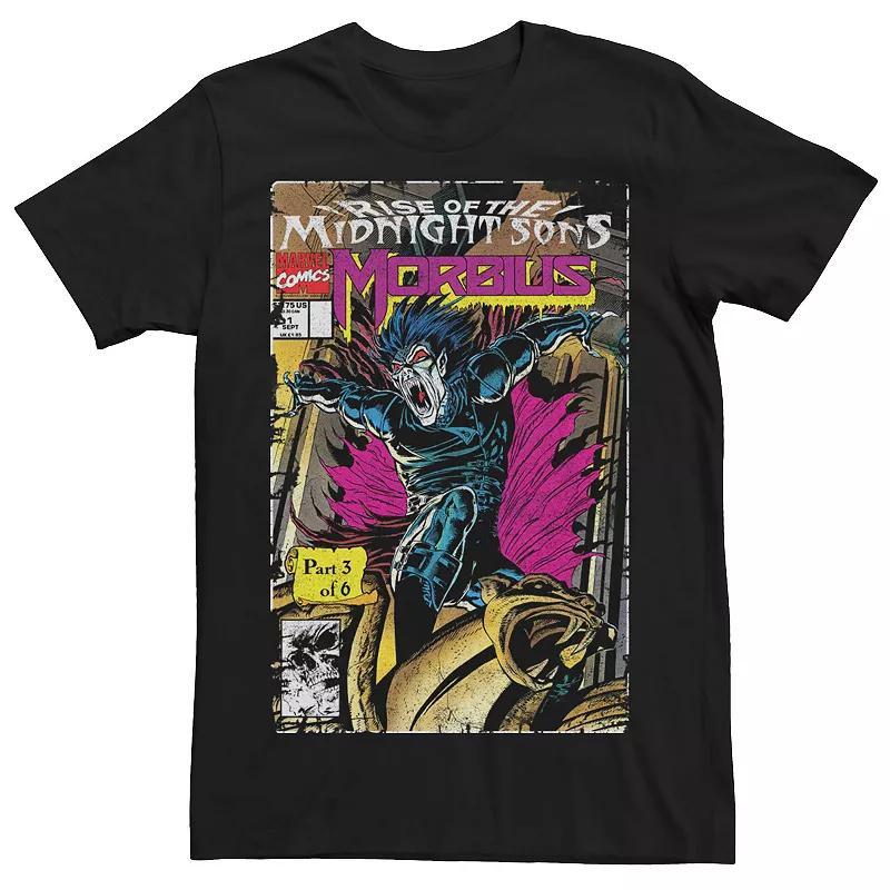 Men's Marvel Morbius Rise Of The Midnight Sons Comic Cover Tee, Size: 3XL, Black Product Image