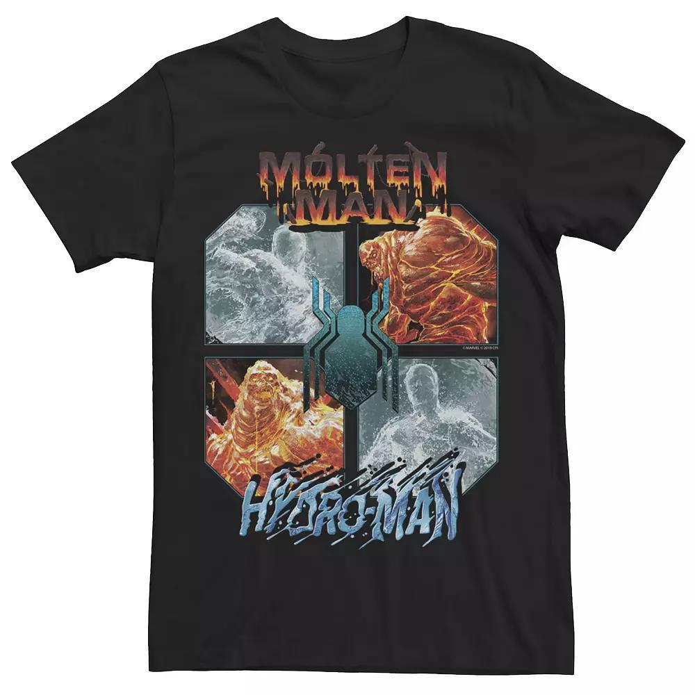 Men's Marvel Spider-Man Far From Home Hydro-Man & Molten Man Panel Graphic Tee, Size: 3XL, Black Product Image
