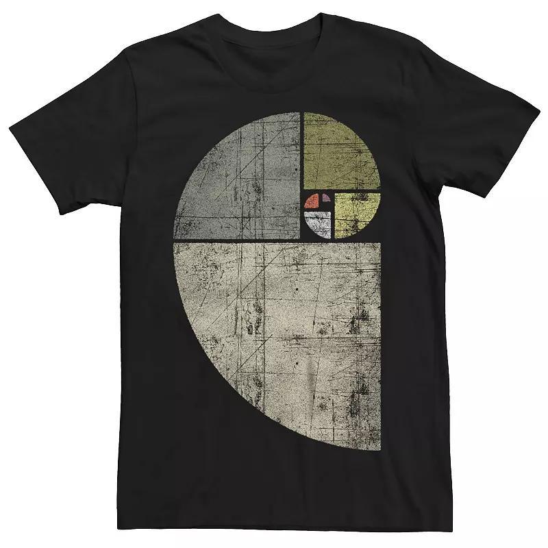 Men's Fibonacci Spiral Distressed Graphic Tee,  Product Image