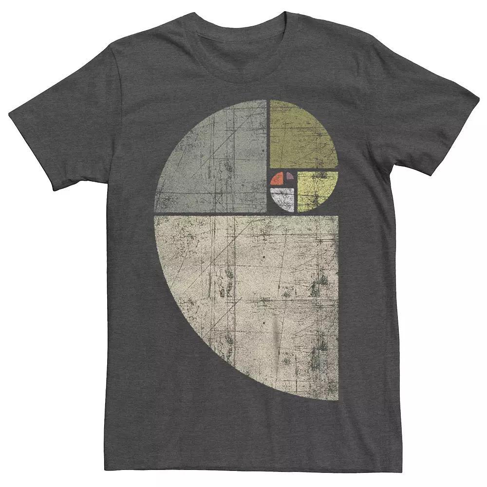 Men's Fibonacci Spiral Distressed Graphic Tee,  Product Image