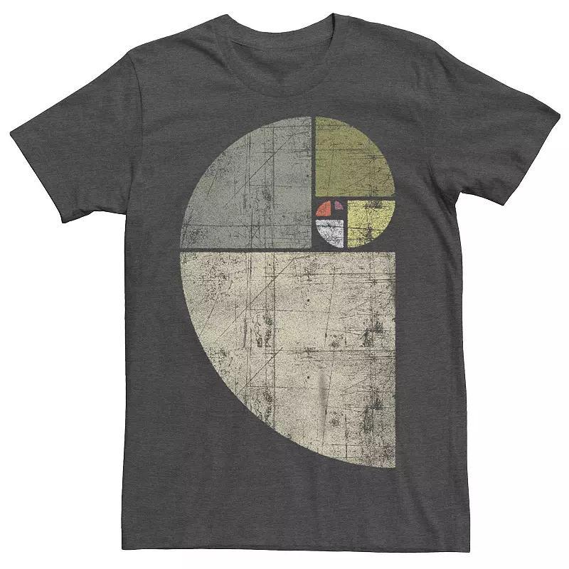 Men's Fibonacci Spiral Distressed Graphic Tee,  Product Image