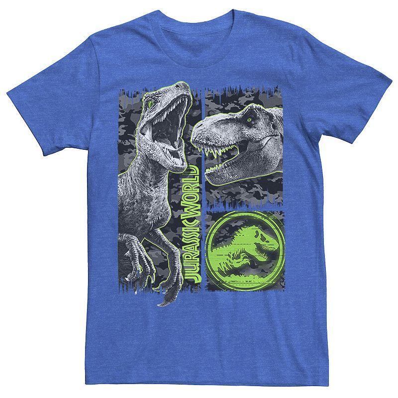 Men's Jurassic World Two Raptor T-Rex Camo Scratch Tee, Size: XXL, Grey Heather Product Image