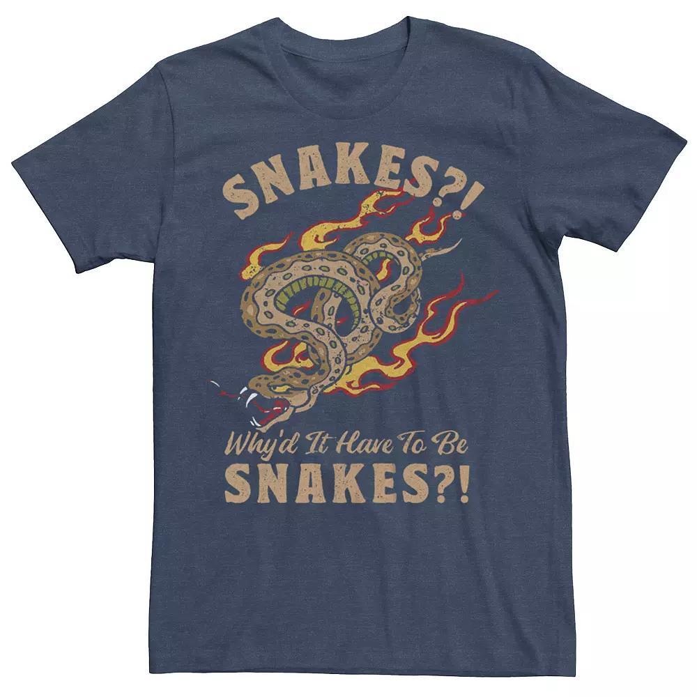 Men's Indiana Jones Raiders of the Lost Ark Snakes Everywhere Graphic Tee, Size: Small, Navy Grey Product Image