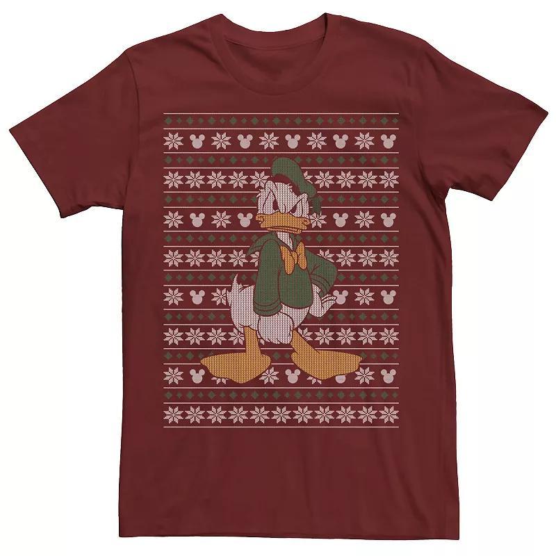 Disney's Donald Duck Men's Christmas Sweater Style Tee, Size: XXL, Red Product Image