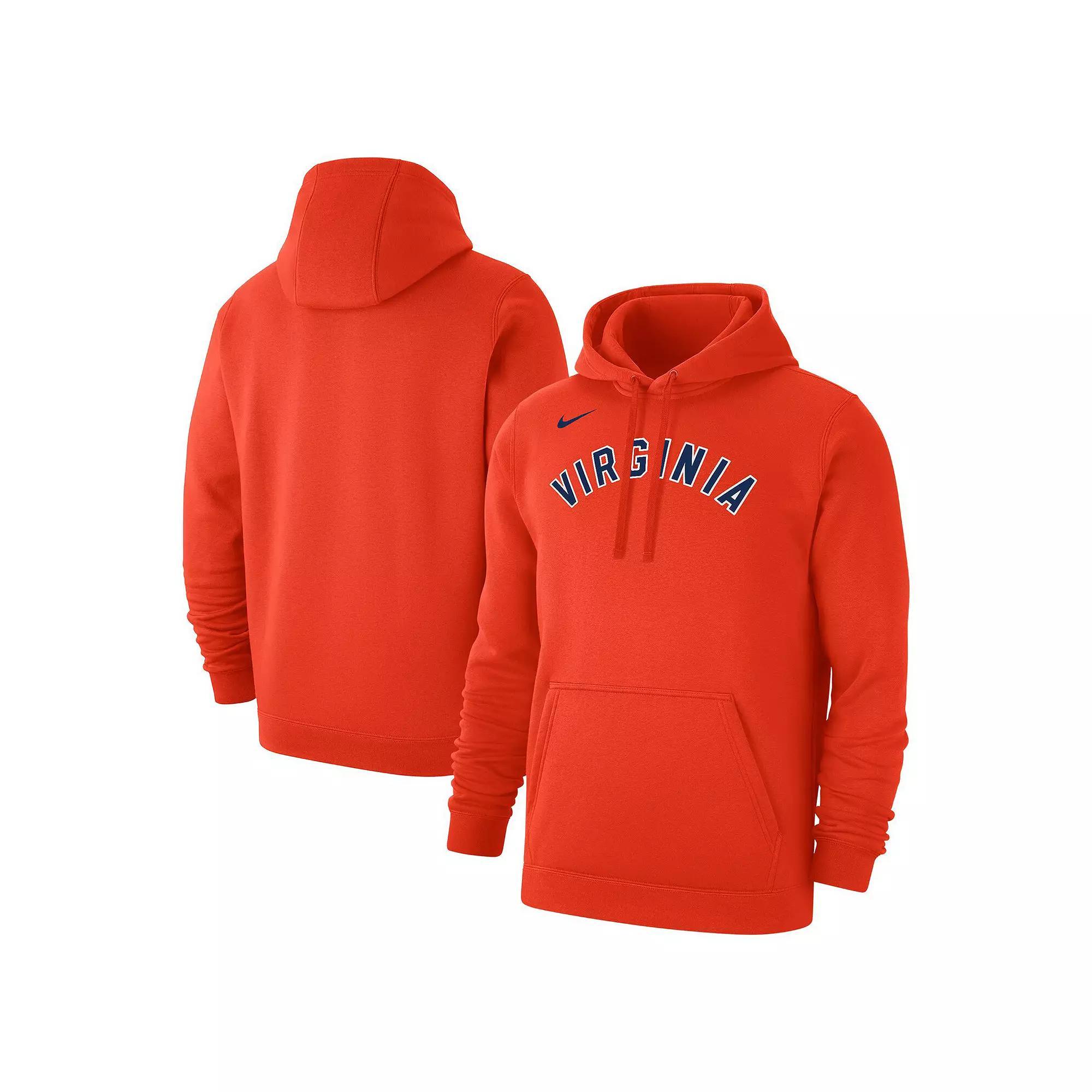 Men's Nike Orange Virginia Cavaliers Logo Club Fleece Pullover Hoodie,  Product Image