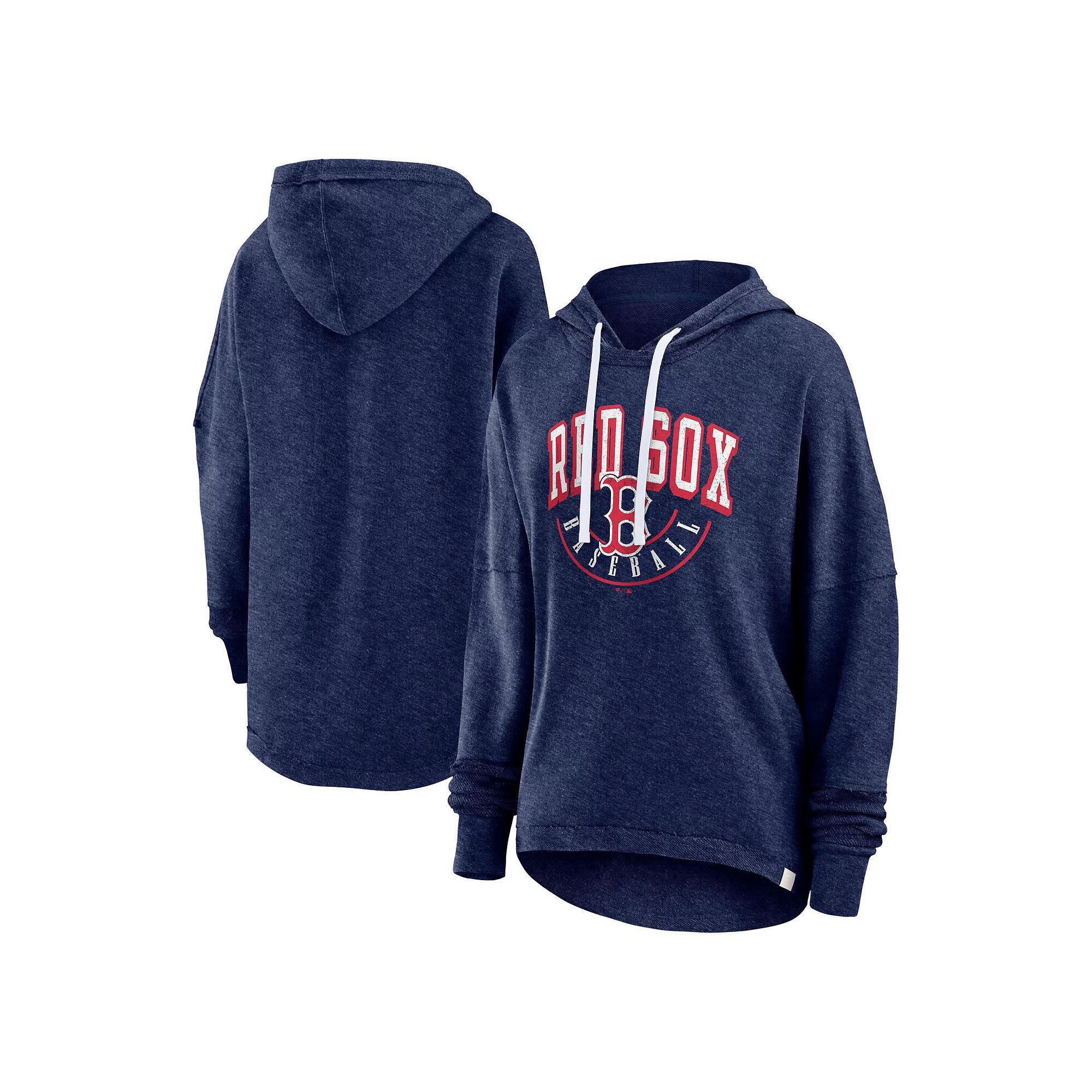 Women's Fanatics Branded Heather Navy Boston Red Sox Luxe Pullover Hoodie,  Product Image
