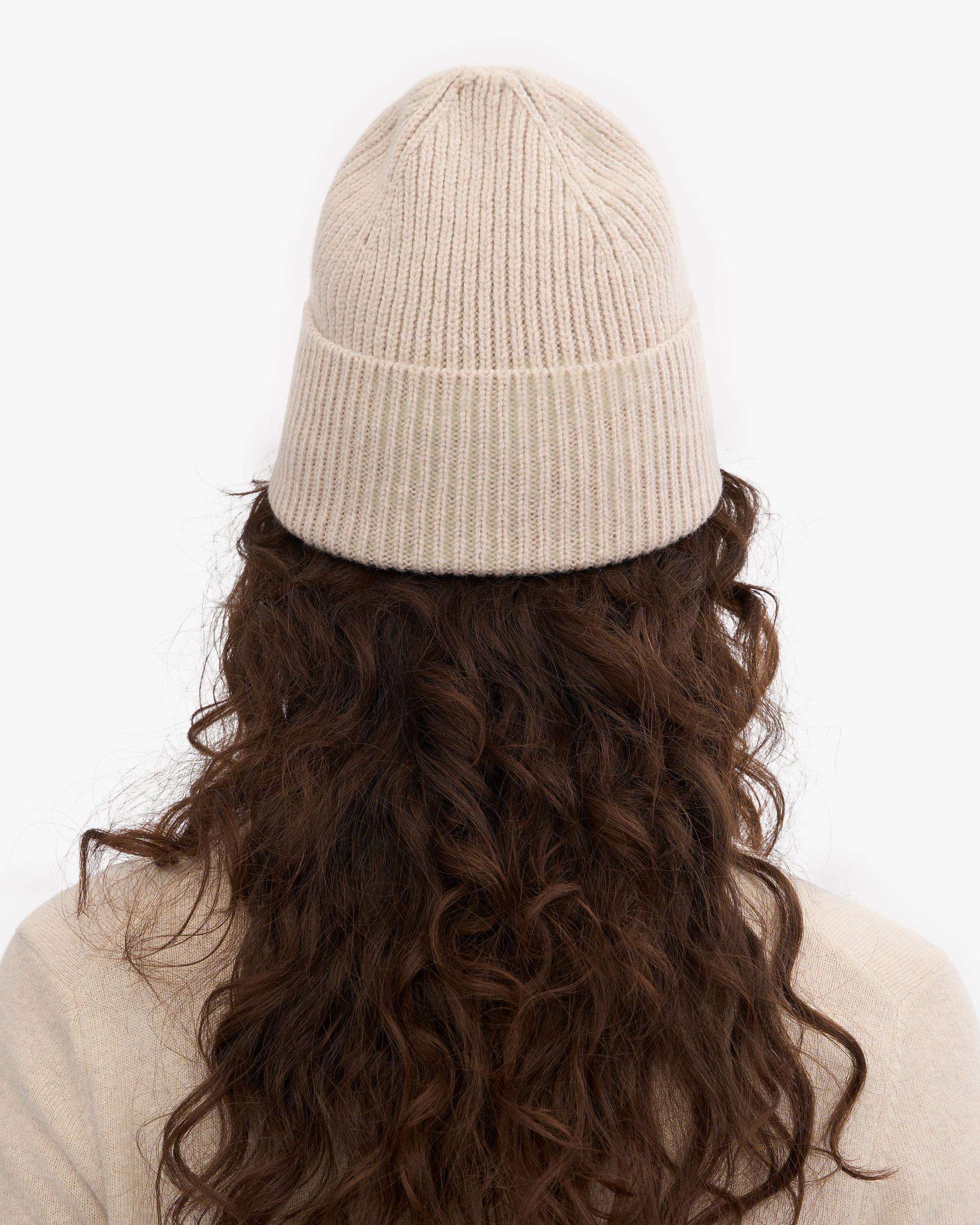 Merino Wool Beanie - Ivory White Product Image