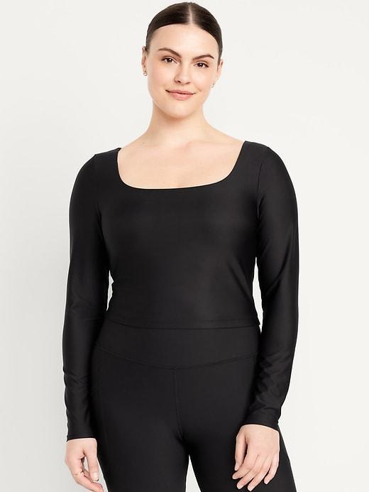 PowerSoft Long-Sleeve Crop Support Top Product Image