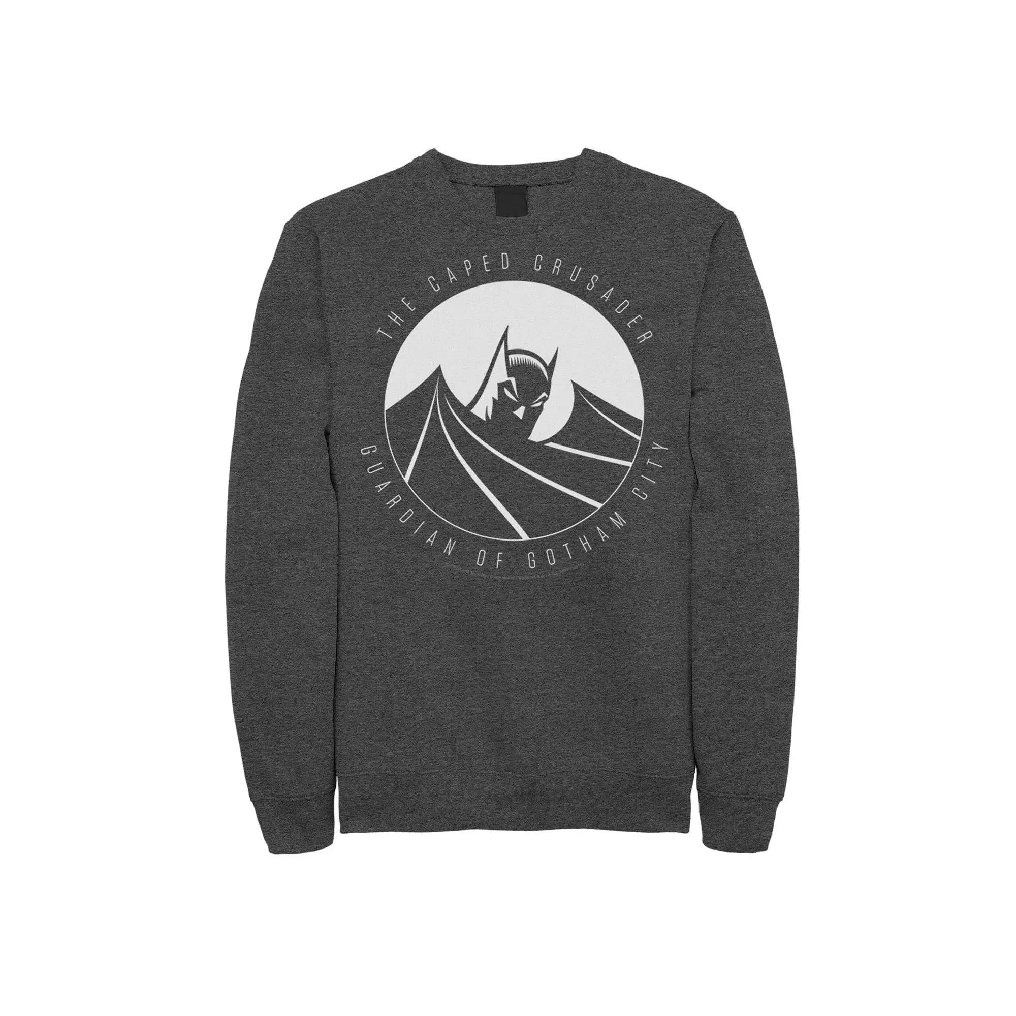 Men's DC Comics Batman The Caped Crusader Text Poster Sweatshirt,  Product Image