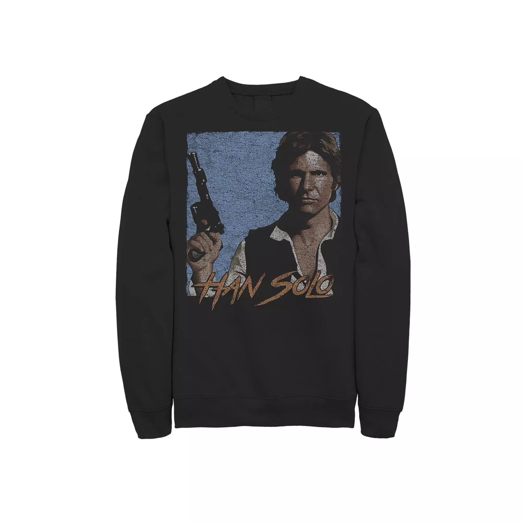 Men's Star Wars Han Solo Shadows Blue Background Portrait Sweatshirt,  Product Image