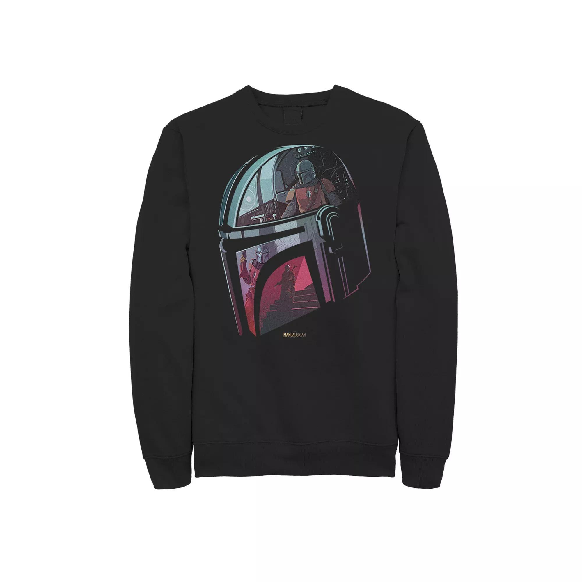 Big & Tall Star Wars The Mandalorian Helmet Reflection Sweatshirt, Men's,  Product Image