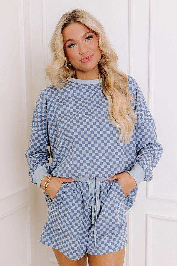 Call It Cozy Ultra Soft Shorts in Blue Product Image