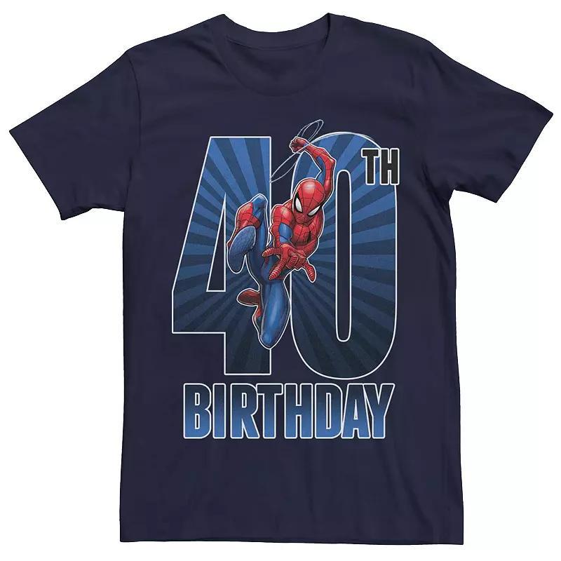 Mens Marvels Spider-Man 40th Birthday Tee Blue Product Image