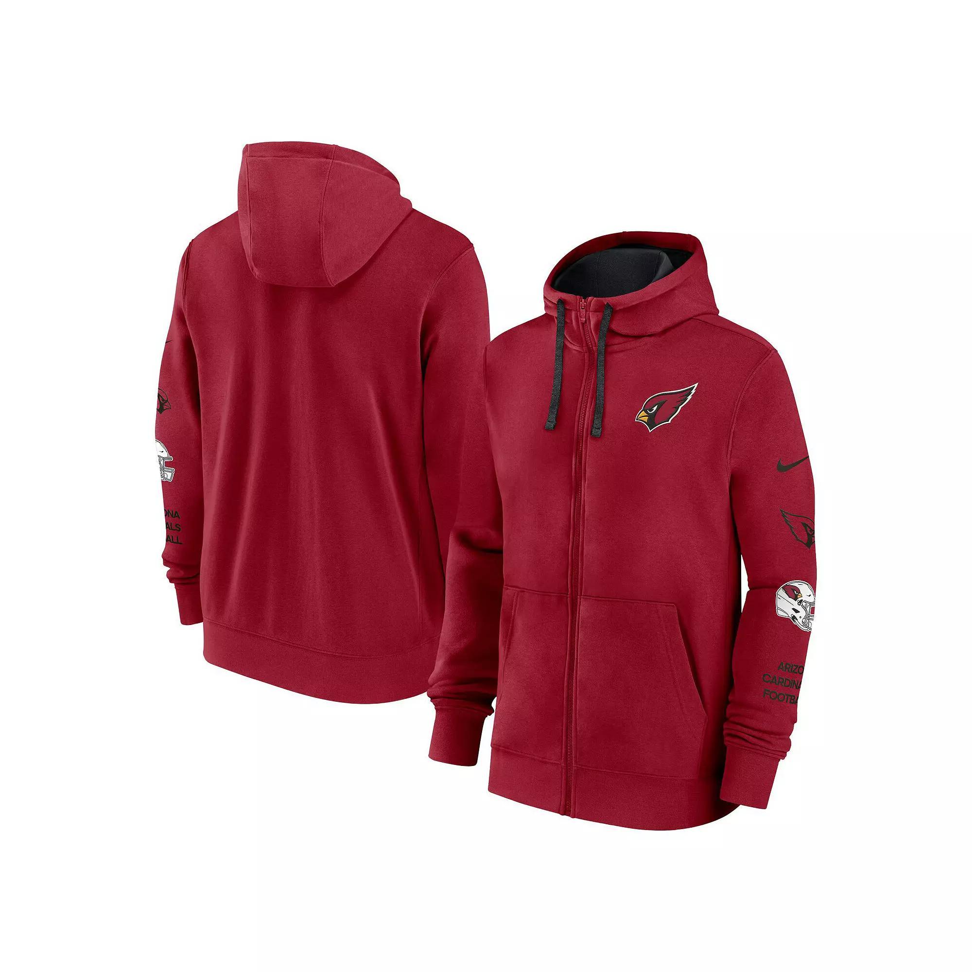 Men's Nike Cardinal Arizona Cardinals Club Full-Zip Hoodie Jacket,  Product Image
