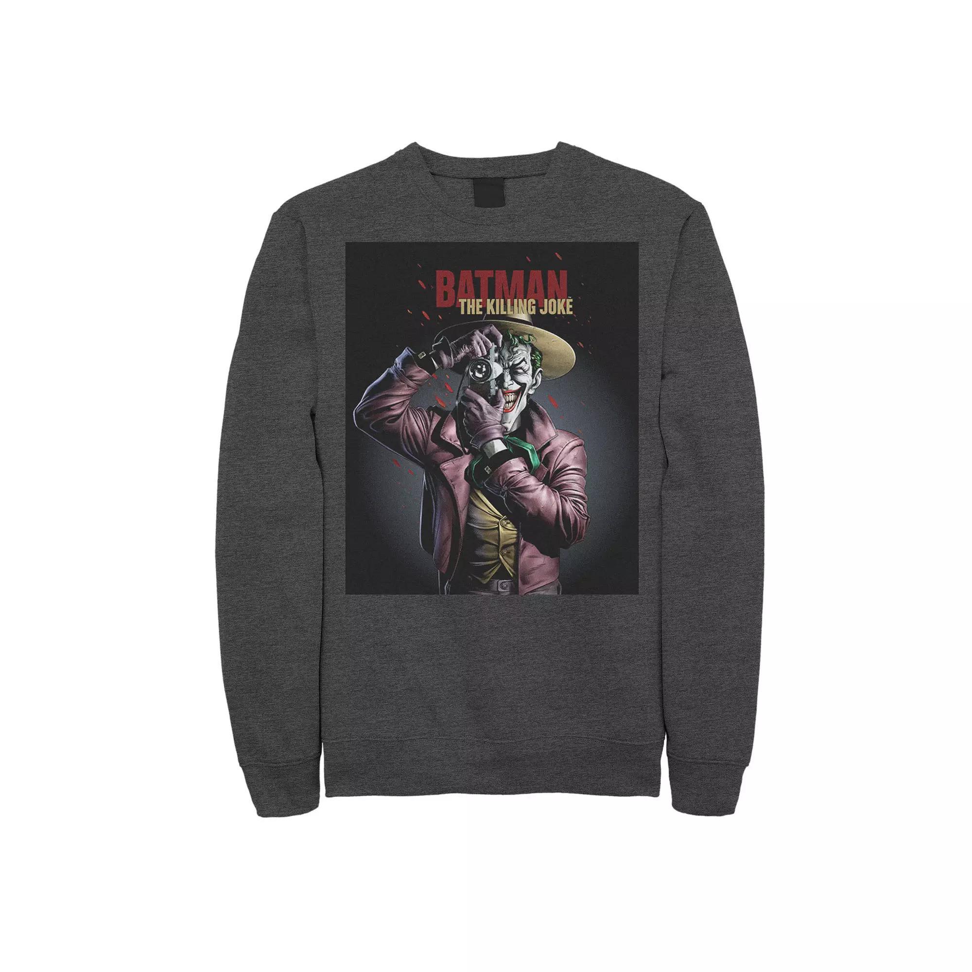 Men's DC Comics Batman The Killing Joke Joker Poster Sweatshirt, Size: 3XL, Athletic Grey Product Image