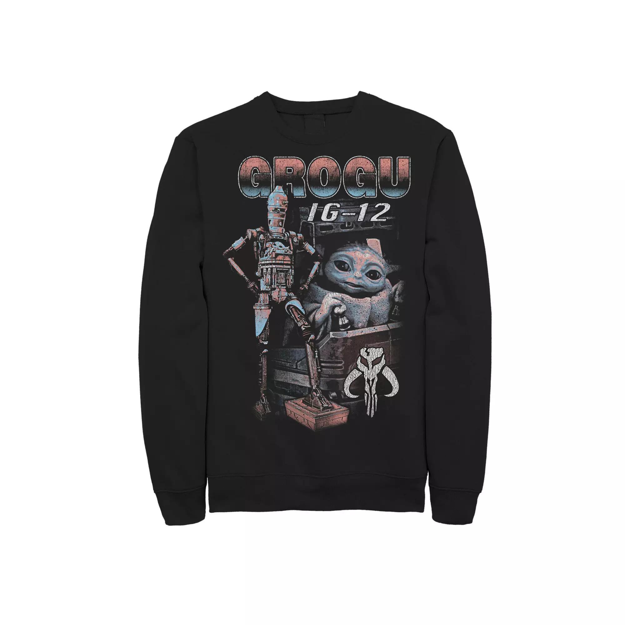 Men's Star Wars The Mandalorian Grogu IG-12 Portrait Graphic Fleece,  Product Image