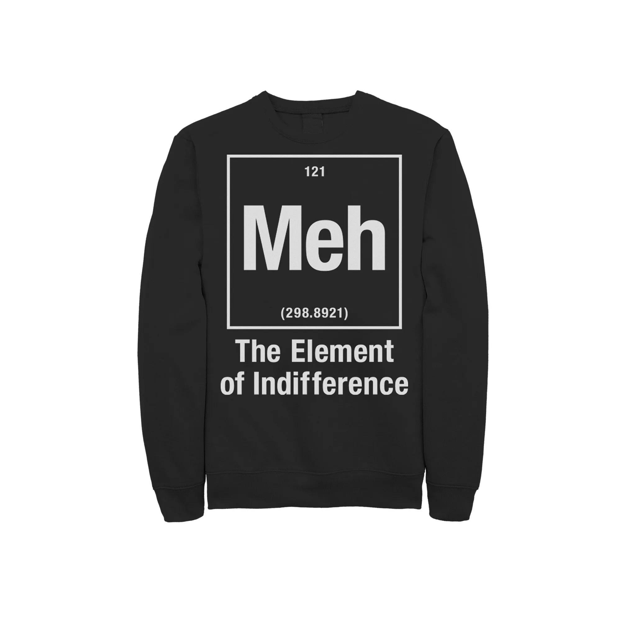 Men's Element of Indifference Periodic Table Science Sweatshirt, Size: Large, Black Product Image