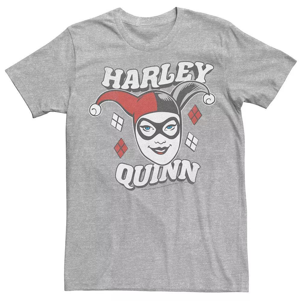 Men's Batman Vintage Harley Quinn Head Shot Tee, Size: Small, Athletic Grey Product Image