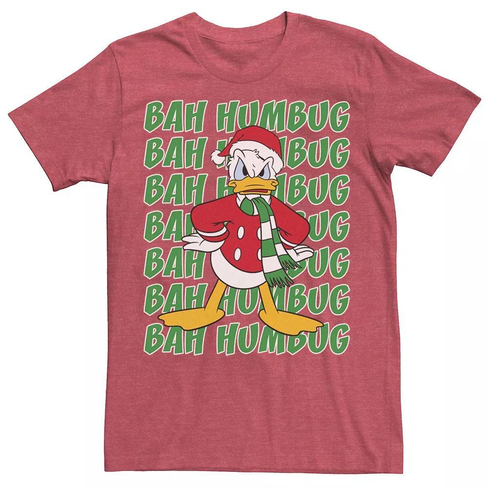 Disney's Donald Duck "Bah Humbug" Christmas Text Stack Men's Tee,  Product Image