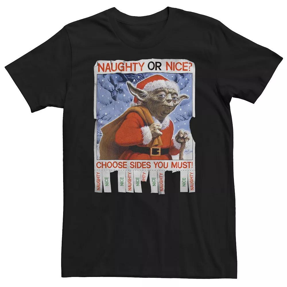 Men's Star Wars Yoda Naughty Or Nice Flyer Christmas Graphic Tee,  Product Image